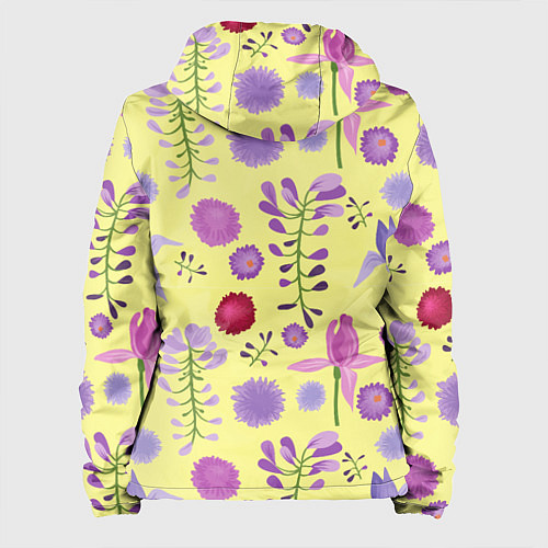 Женская куртка Фиолетовый цветник / 3D-Белый – фото 2