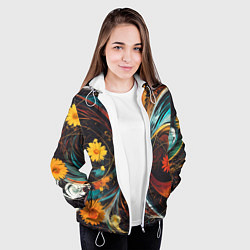 Куртка с капюшоном женская Цветущий взрыв, цвет: 3D-белый — фото 2