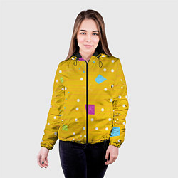 Куртка с капюшоном женская Yellow abstraction, цвет: 3D-черный — фото 2