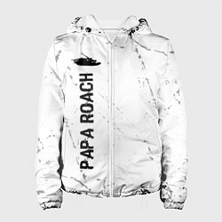 Куртка с капюшоном женская Papa Roach glitch на светлом фоне: по-вертикали, цвет: 3D-белый