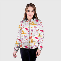 Куртка с капюшоном женская Письма любви, цвет: 3D-черный — фото 2