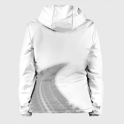 Женская куртка JAC speed на светлом фоне со следами шин: надпись, / 3D-Белый – фото 2