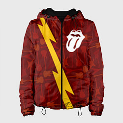 Куртка с капюшоном женская Rolling Stones гитары и молния, цвет: 3D-черный