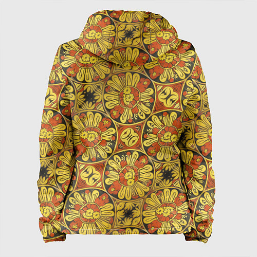 Женская куртка Красно-желтые цветочки / 3D-Черный – фото 2