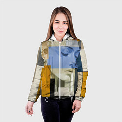 Куртка с капюшоном женская Незнакомка в квадрате, цвет: 3D-белый — фото 2