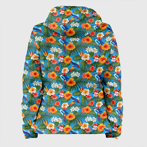 Женская куртка Яркие цветы на голубом фоне / 3D-Черный – фото 2