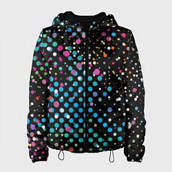 Куртка с капюшоном женская Яркие брызги, цвет: 3D-черный