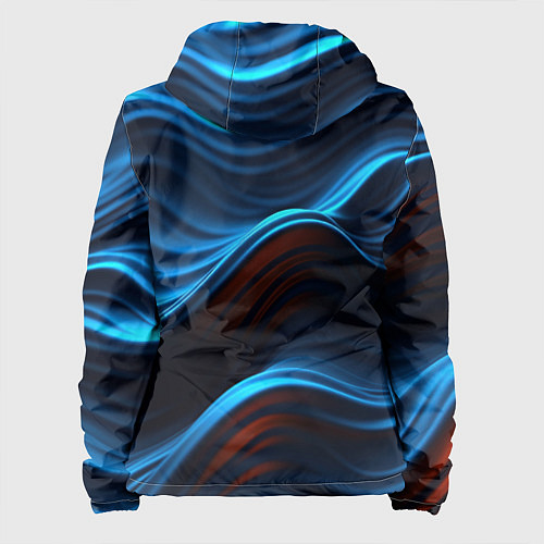 Женская куртка Синие волны абстракт / 3D-Белый – фото 2