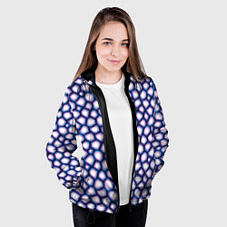 Куртка с капюшоном женская Текстура неоновых камней, цвет: 3D-черный — фото 2