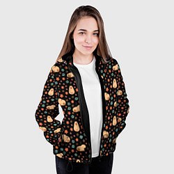 Куртка с капюшоном женская Capybara pattern Паттерн капибара, цвет: 3D-черный — фото 2