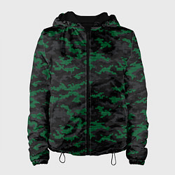 Куртка с капюшоном женская Точечный камуфляжный узор Spot camouflage pattern, цвет: 3D-черный