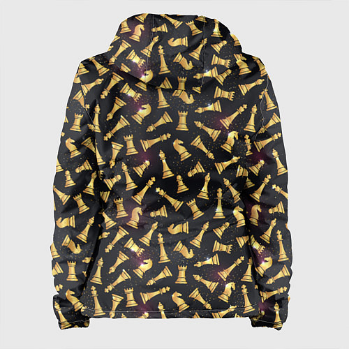 Женская куртка Шахматы в космосе / 3D-Черный – фото 2