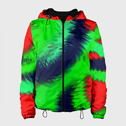 Женская куртка Красно-зеленый абстрактный узор