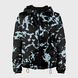 Куртка с капюшоном женская Абстракция черно-голубой, цвет: 3D-черный