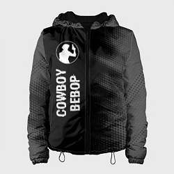 Куртка с капюшоном женская Cowboy Bebop glitch на темном фоне: по-вертикали, цвет: 3D-черный