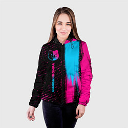 Куртка с капюшоном женская Danganronpa - neon gradient: по-вертикали, цвет: 3D-черный — фото 2