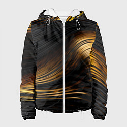 Куртка с капюшоном женская Black gold waves, цвет: 3D-белый