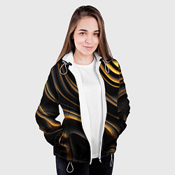 Куртка с капюшоном женская Золотые барельефы, цвет: 3D-белый — фото 2