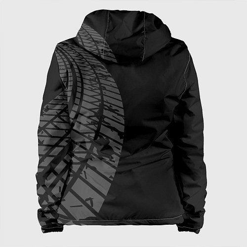 Женская куртка Skoda speed на темном фоне со следами шин: по-верт / 3D-Черный – фото 2