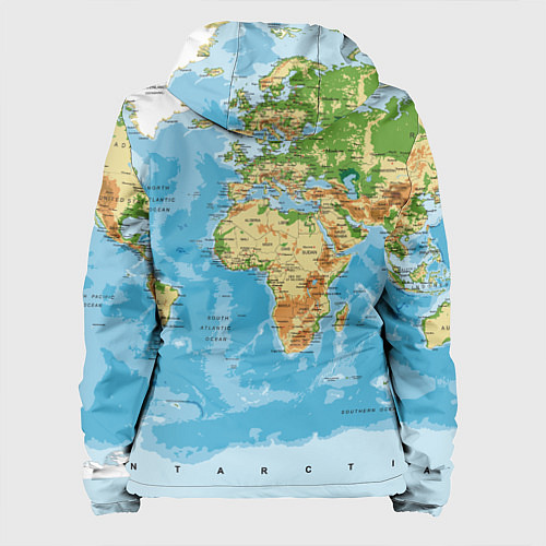 Женская куртка Атлас мира / 3D-Белый – фото 2
