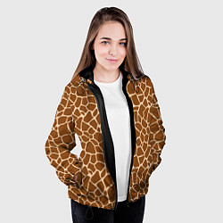 Куртка с капюшоном женская Пятнистая шкура жирафа, цвет: 3D-черный — фото 2