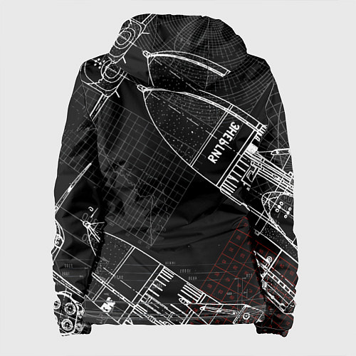 Женская куртка Чертеж ракеты / 3D-Черный – фото 2