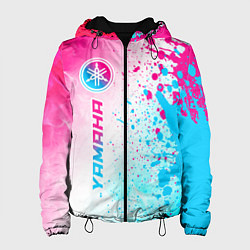 Куртка с капюшоном женская Yamaha neon gradient style: по-вертикали, цвет: 3D-черный