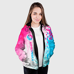 Куртка с капюшоном женская Yamaha neon gradient style: по-вертикали, цвет: 3D-черный — фото 2