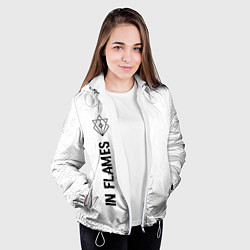 Куртка с капюшоном женская In Flames glitch на светлом фоне: по-вертикали, цвет: 3D-белый — фото 2