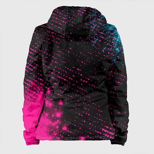 Женская куртка Coldplay - neon gradient: надпись, символ / 3D-Черный – фото 2