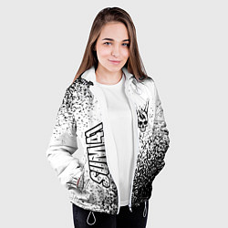 Куртка с капюшоном женская Sum41 и рок символ на светлом фоне, цвет: 3D-белый — фото 2