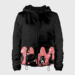 Куртка с капюшоном женская Black pink на черном, цвет: 3D-черный