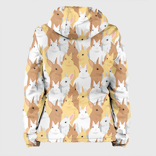 Женская куртка Белые, рыжие, коричневые, серые кролики / 3D-Черный – фото 2