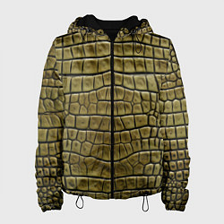 Куртка с капюшоном женская Текстура кожи крокодила, цвет: 3D-черный