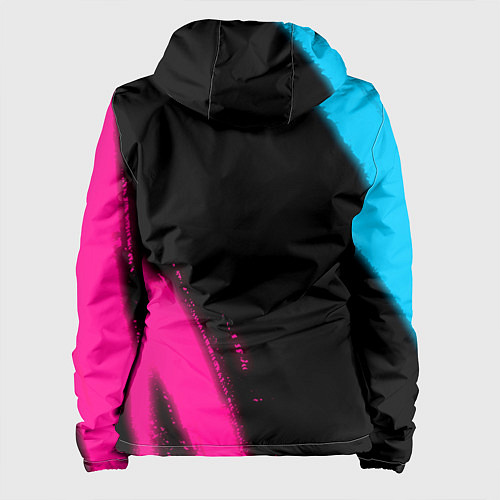 Женская куртка Aerosmith - neon gradient: надпись, символ / 3D-Черный – фото 2