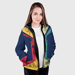 Куртка с капюшоном женская Труба в разноцветных полосах Jazz music, цвет: 3D-черный — фото 2