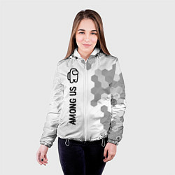 Куртка с капюшоном женская Among Us glitch на светлом фоне: по-вертикали, цвет: 3D-белый — фото 2
