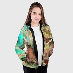Куртка с капюшоном женская Abstraction mosaic, цвет: 3D-черный — фото 2