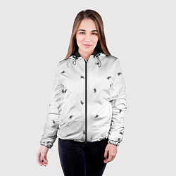 Куртка с капюшоном женская Паттерн из скорпионов, цвет: 3D-черный — фото 2