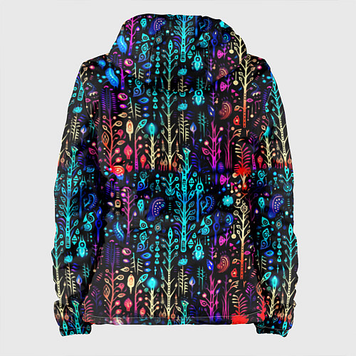 Женская куртка Флуоресцентные Цветы / 3D-Черный – фото 2