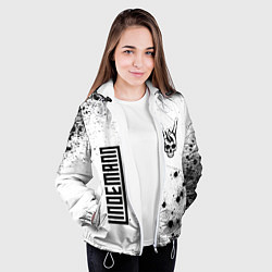 Куртка с капюшоном женская Lindemann и рок символ на светлом фоне, цвет: 3D-белый — фото 2