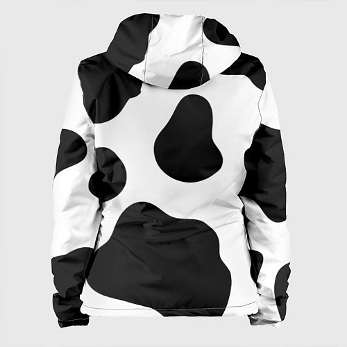 Женская куртка Принт - пятна коровы / 3D-Черный – фото 2