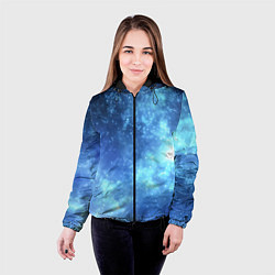 Куртка с капюшоном женская Яркие звёзды в космосе, цвет: 3D-черный — фото 2