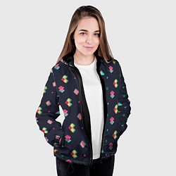 Куртка с капюшоном женская Фигурки и ночь, цвет: 3D-черный — фото 2