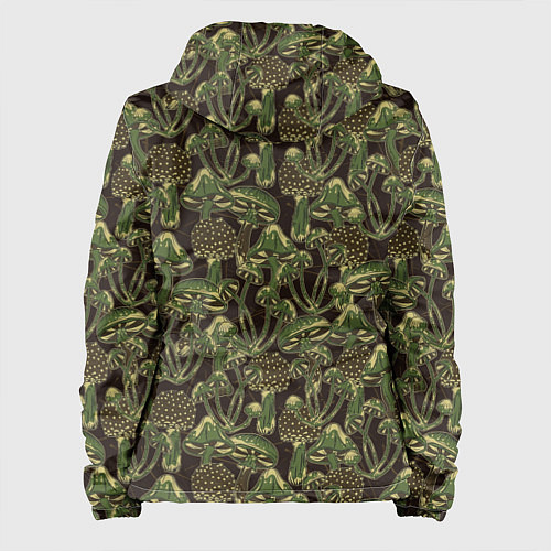 Женская куртка Магические грибы - камуфляж / 3D-Белый – фото 2