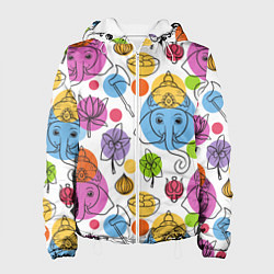 Женская куртка Индийские слоники