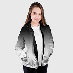 Куртка с капюшоном женская Black and white gradient, цвет: 3D-черный — фото 2