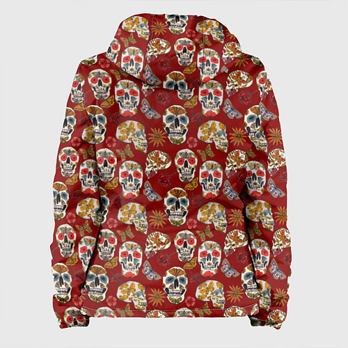 Женская куртка Мексиканские черепа с бабочками / 3D-Белый – фото 2