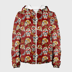 Женская куртка Мексиканские черепа с бабочками