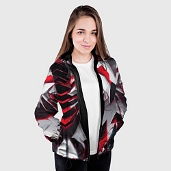 Куртка с капюшоном женская Кибернетические рёбра, цвет: 3D-черный — фото 2